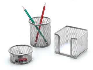 Inox Perforeli Kalemlik Seti 3"lü Gümüş 0690