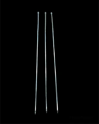 Burgulu Kuşbaşı Şişi - Metal - Kalın Kare - 50 cm