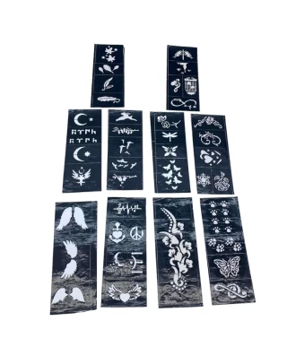 Karışık Desenli Tüp Kına Şablonu - 10'lu Paket - 8x20 cm