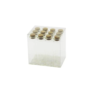 Boş Tüp Cam Şişe - 20 ml - Mantar Kapak