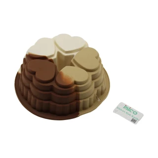 5 Dilim Kalp Tasarımlı Kek Kalıbı - Silikon - 9 cm Derinlik
