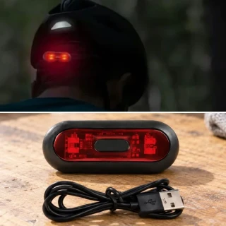 Kırmızı LED Kask Flaşörü - USB Şarjlı - Kask Aydınlatma Işığı