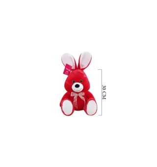 Selay 33 Cm Peluş Oturan Tavşan Kırmızı 1553
