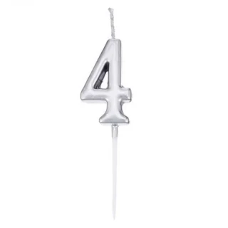 Nedi Çubuklu Mum Gümüş Seri 4 Rmı M155s-4