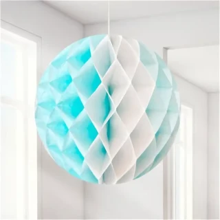 Nedi 30 Cm Kağıt Top Süs Petekli Mavi-beyaz 2335wb