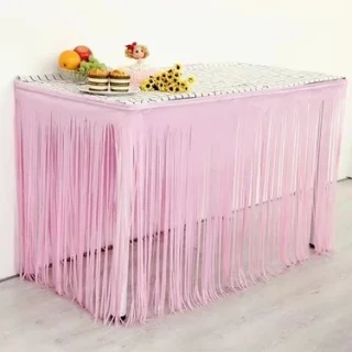 Nedi 75x275 Cm Funko Saçak Masa Süsü Pembe 275p