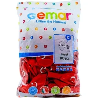 Gemar 10" Baskılı Balon Ayyıldız 100"lü