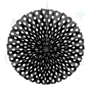 Nedi 40 Cm Karton Çark Süs Puantiyeli Siyah-beyaz W4138bl