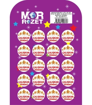 Mor Çanta Rozeti Çalışkan Öğrenci