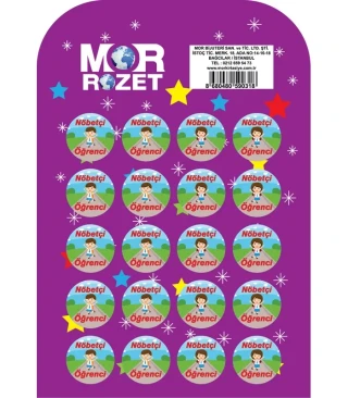 Mor Çanta Rozeti Nöbetçi Öğrenci