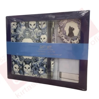 Victorias Journals Gift Set 13x18 128 Syf Sert Kapak Defter+ayna+tük.kalem+postit 124-2075