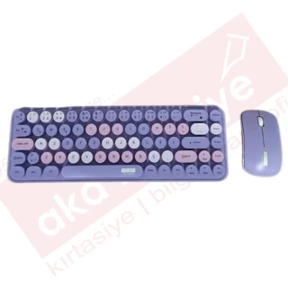 Muggle Mu-1763m Mor Kablosuz Klavye Mouse Set
