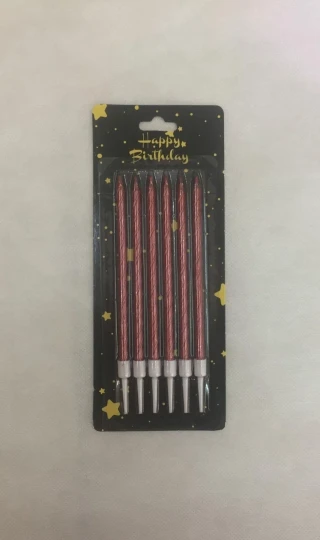 Nedi 13 Cm Burgulu Çubuk Mum Kırmızı 6"lı 2236r