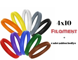 İnopark 4x10 Renk ve Şablonlu 3d Kalem Filamenti