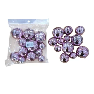 Nedi Yılbaşı Disko Topu 2-2.5-3-4 Cm Pembe 12"li 13541