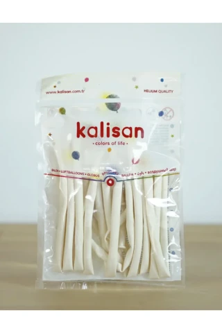 Kalisan Sosis Balon Beyaz Renk 100"lü 101548