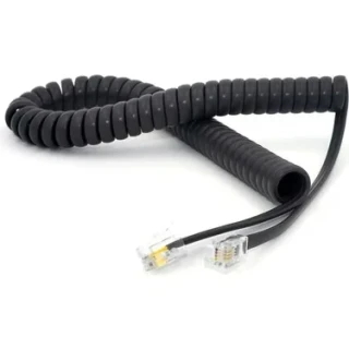 Oem Spiral Pluglu Ahize Kordonu Kablosu Siyah 30 Cm