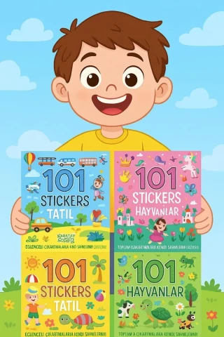Etkinlik Kitabı 101 Sticker (prenses-tatil-taşıtlar-hayvanlar) Set - Karatay Çocuk