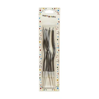 Nedi 17 Cm Spiral Mum 6"lı Gümüş 921s