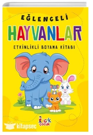 Eğlenceli Hayvanlar Etkinlikli Boyama Kitabı - Bıcırık Yayınları