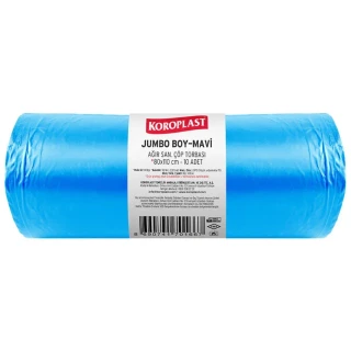 Koroplast 80x110 Cm 96 Mic Jumbo Boy Ağır Sanayi Çöp Poşeti 10''lu Mavi St01500395