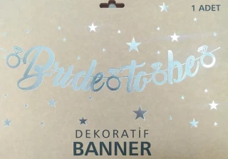 Nedi Oynar Yazı Metalize Banner 'brıde To Be' Gümüş 05020