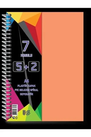U-deep A4 Pp Kapak Spiralli Defter 5+2 Bölmeli 175 Yp
