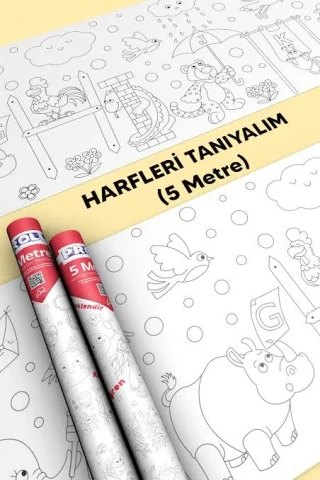 Proll 500cm X 60cm Harfler Dev Boyama Kağıdı