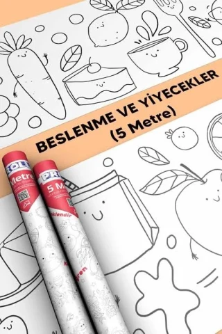 Proll 500cm X 60cm Sağlıklı Beslenme Dev Boyama Kağıdı
