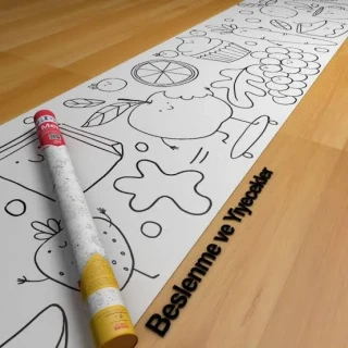 Proll 200cm X 30cm Sağlıklı Beslenme Dev Boyama Kağıdı