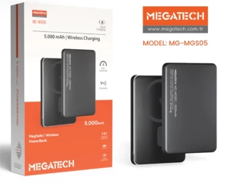 Megatech Mg-mgs05 5.000 Mah Magsafe Wireless Kablosuz Şarj Destekli Powerbank
