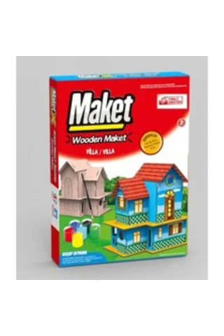 Elif Ahşap Maket Boyama Set Villa 9790