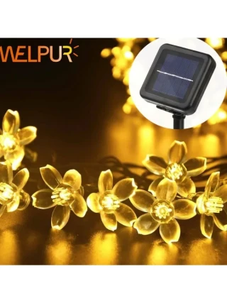 Solar Çiçekli Dekoratif 30 Led Bahçe Lambası