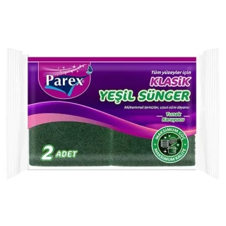 Parex Klasik Yeşil Oluklu Sünger 2"li 2107207