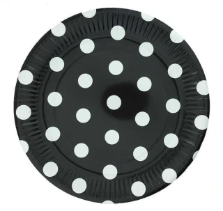 Nedi 23 Cm Karton Tabak Puantiyeli 10 Lu Siyah Tkt11015