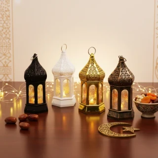 Ramazan Temalı Büyük Altıgen Kapalı Kubbe LED Lamba
