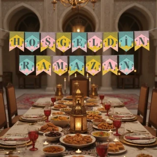 Ramazan Renkli Banner Süs - Hoşgeldin Ramazan