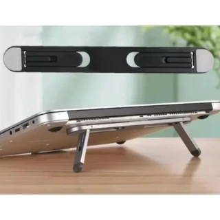 Siyah 2 Kademeli Katlanabilir ve Yapışkanlı Laptop Standı