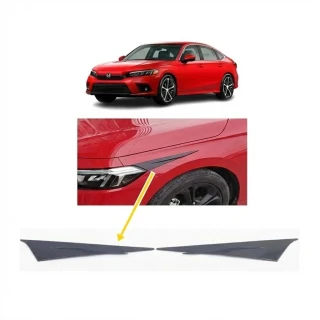 Honda Civic FE1 2022 ve Sonrası Far Üstü Kaşı Çıtası Piyano Black 2 Parça