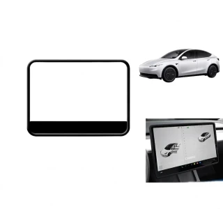 Tesla Model Y Standart ve Juniper Uyumlu Multimedya Ön Ekran Kenar Koruyucu Silikon Çerçeve Trim 1 Adet Siyah