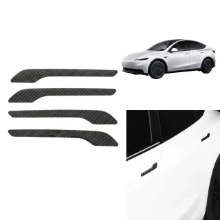 Tesla Model 3 Y Uyumlu Karbon Dış Kapı Kolu Koruyucu Kaplama Seti 4 lü Siyah