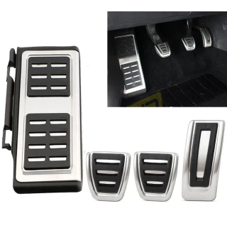 VW Golf 7 8 Passat B8 Tiguan 2 Touran 2 T-Roc T-Cross Arteon Polo 5 Uyumlu Geçme Manuel Pedal Seti 4 Parça Siyah Krom