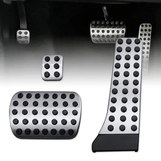 Mercedes W204-W207-W211-W212-W215-W220-E250 Uyumlu Geçme Otomatik Pedal Seti 3 Parça Siyah Krom