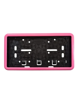 Çerçeveli Dikdörtgen Plakalık Plaka Altlığı Pembe  32x17 cm