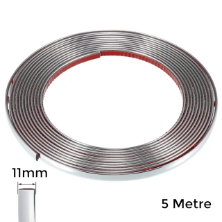Yapışkanlı Nikelaj Şerit Bant Çıta 11mm 5 Metre Krom