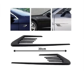 Çamurluk Üstü Ventil Çizgili 30cm 2 Parça Siyah
