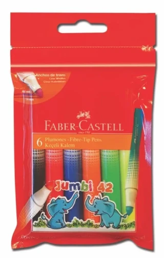Faber Castell Jumbi Keçeli Kalem (marker) 6 Lı Neon