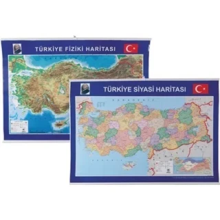 Gürbüz Türkiye Siyasi Haritası 100x140 Selefonlu Çıtalı