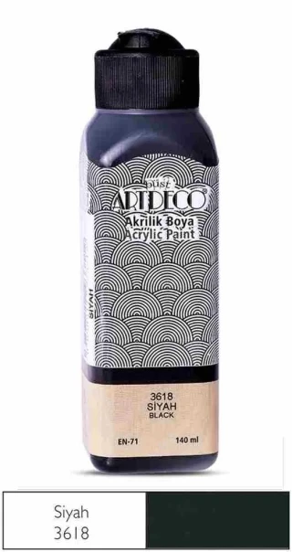 Artdeco 140 Ml Akrilik Boya Siyah 70r-3618