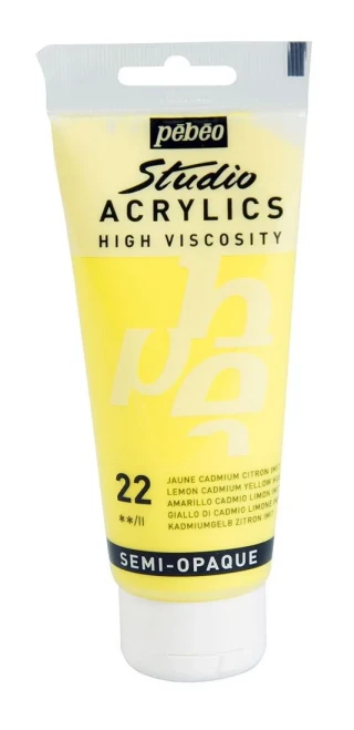 Pebeo 100 Ml Akrilik Boya Yüksek Yoğunluklu Limon Sarısı 22